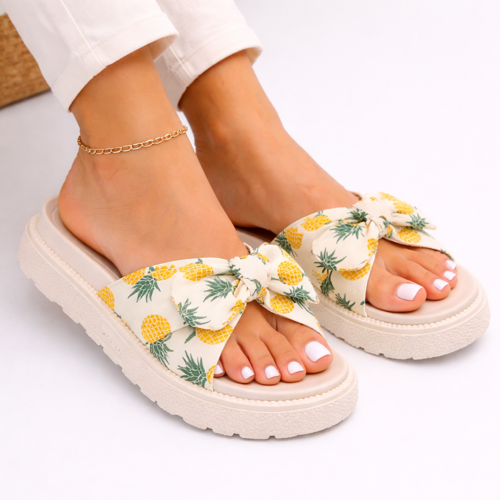 Damen Flache Sandalen – Elegante Schleifendetails, Sommerkomfort