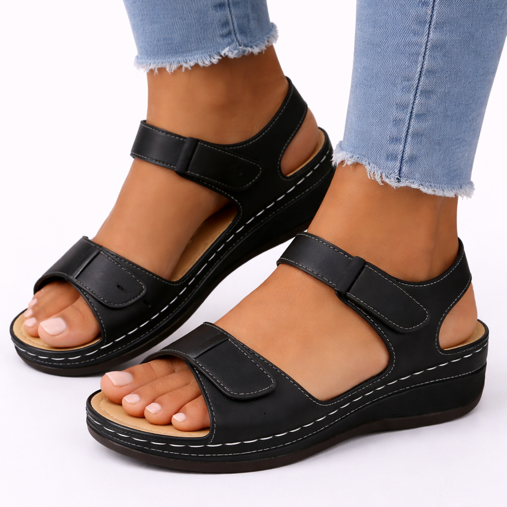 Damen Orthopädische Wandersandalen – Wedge-Heel Komfortsitz