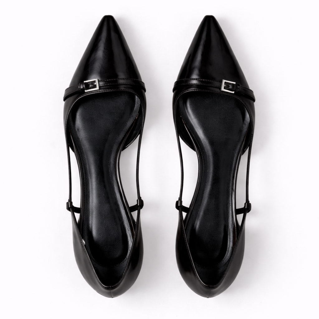 Damen Lack-Slingback-Absätze — Elegante Spitz zulaufend