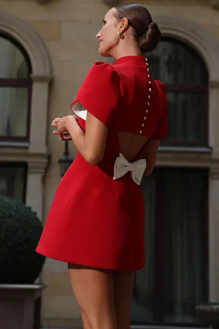 Arlena Blütenärmel Mini-Kleid