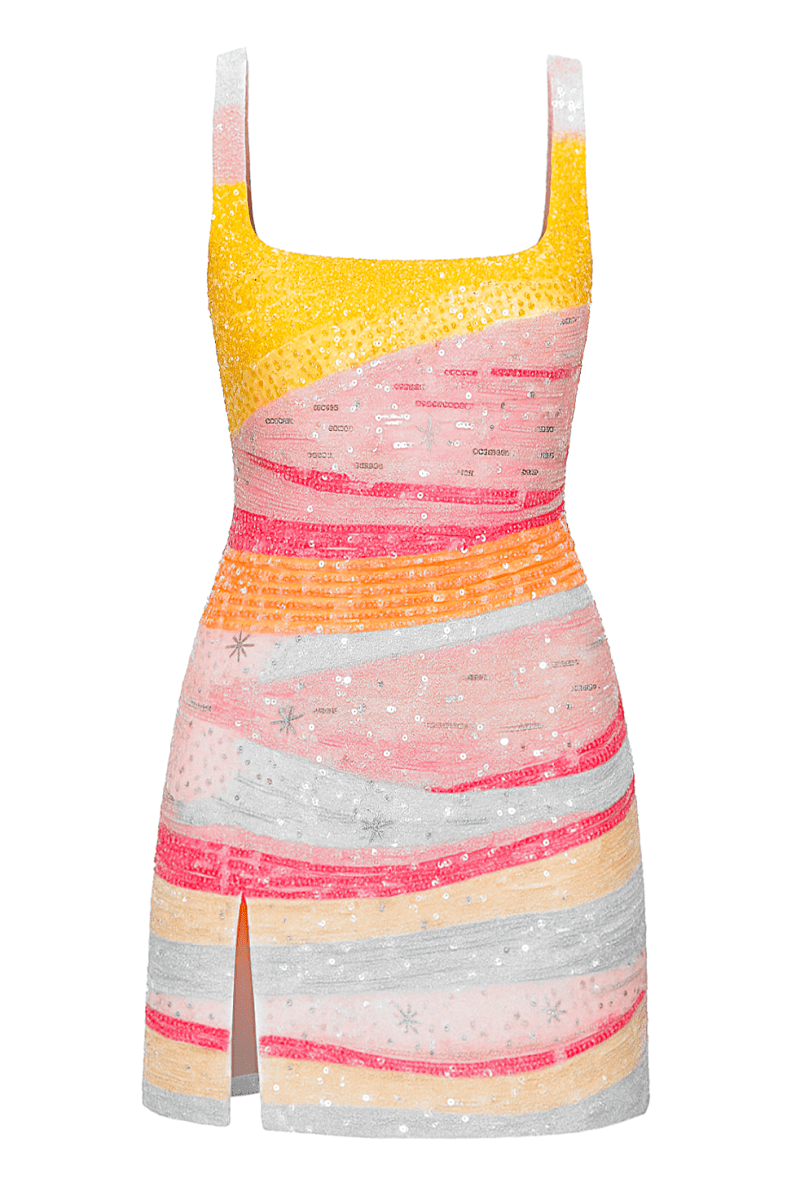 Solara Pailletten Kleid – Kühn, Farbintensiv & Unglaublich Weich