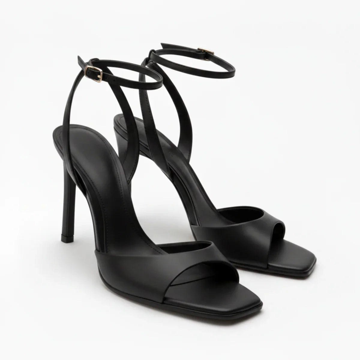 Women’s High Heel summer Sandals – Square Toe Ankle Strap Fit