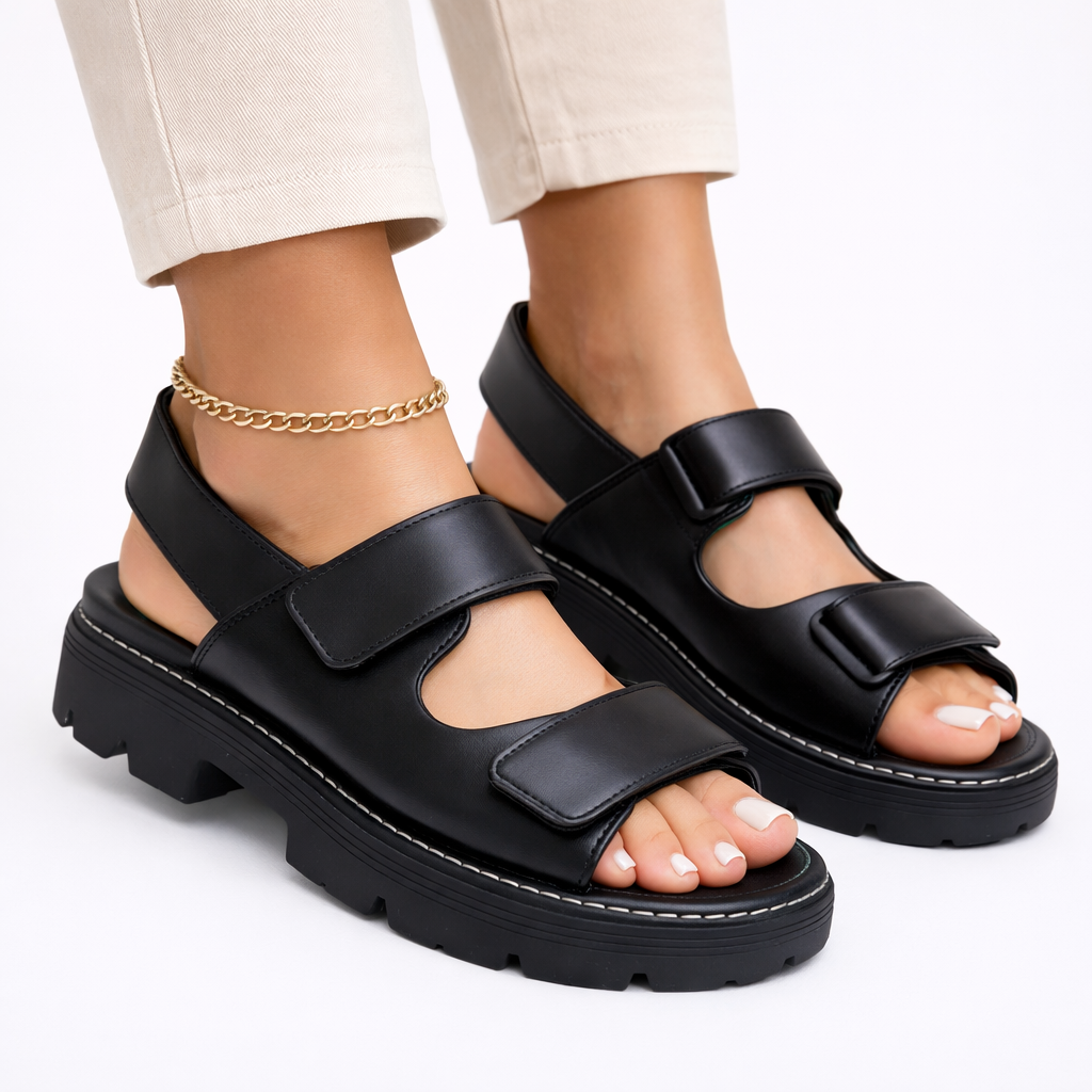Damen Chunky Plattformsandalen – Verstellbare Passform, Alltagskomfort