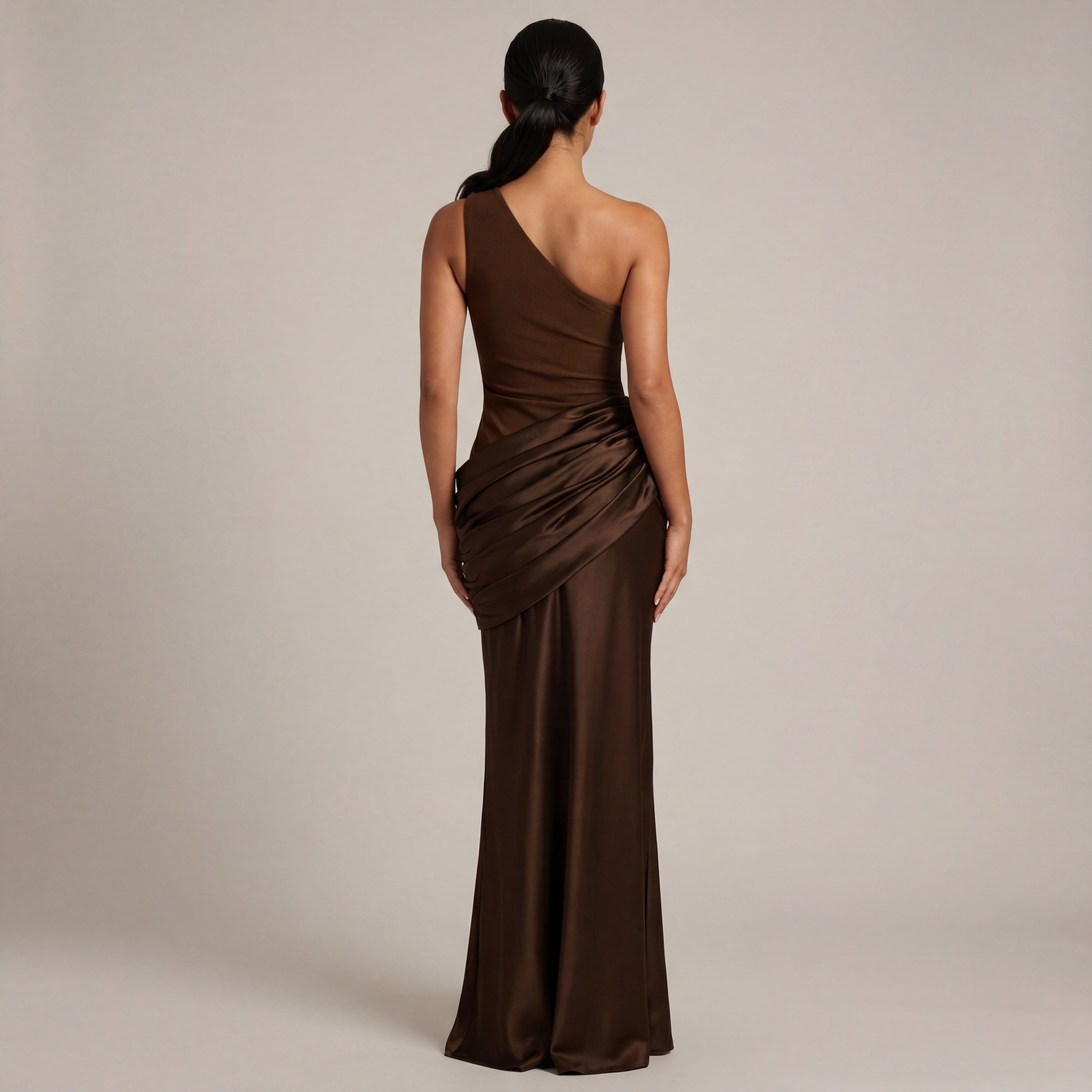 CORALIE | Ein-Schulter drapiertes MAXI-KLEID