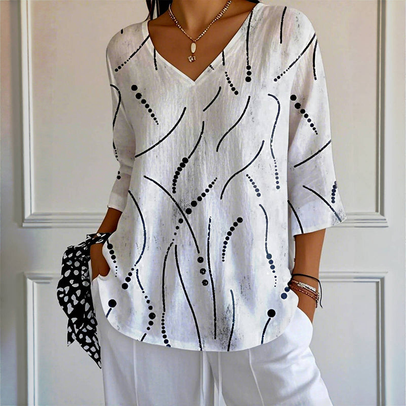 Linea Flow Bluse – Mühelose Eleganz in Bewegung