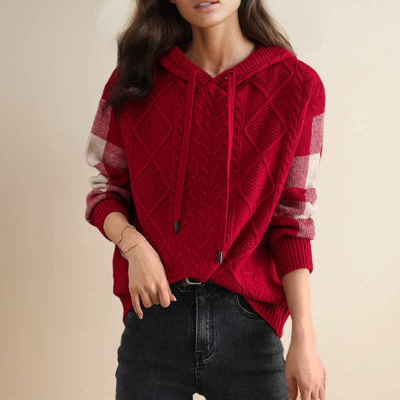 Silvique | Kapuzen Kabelstrickpullover