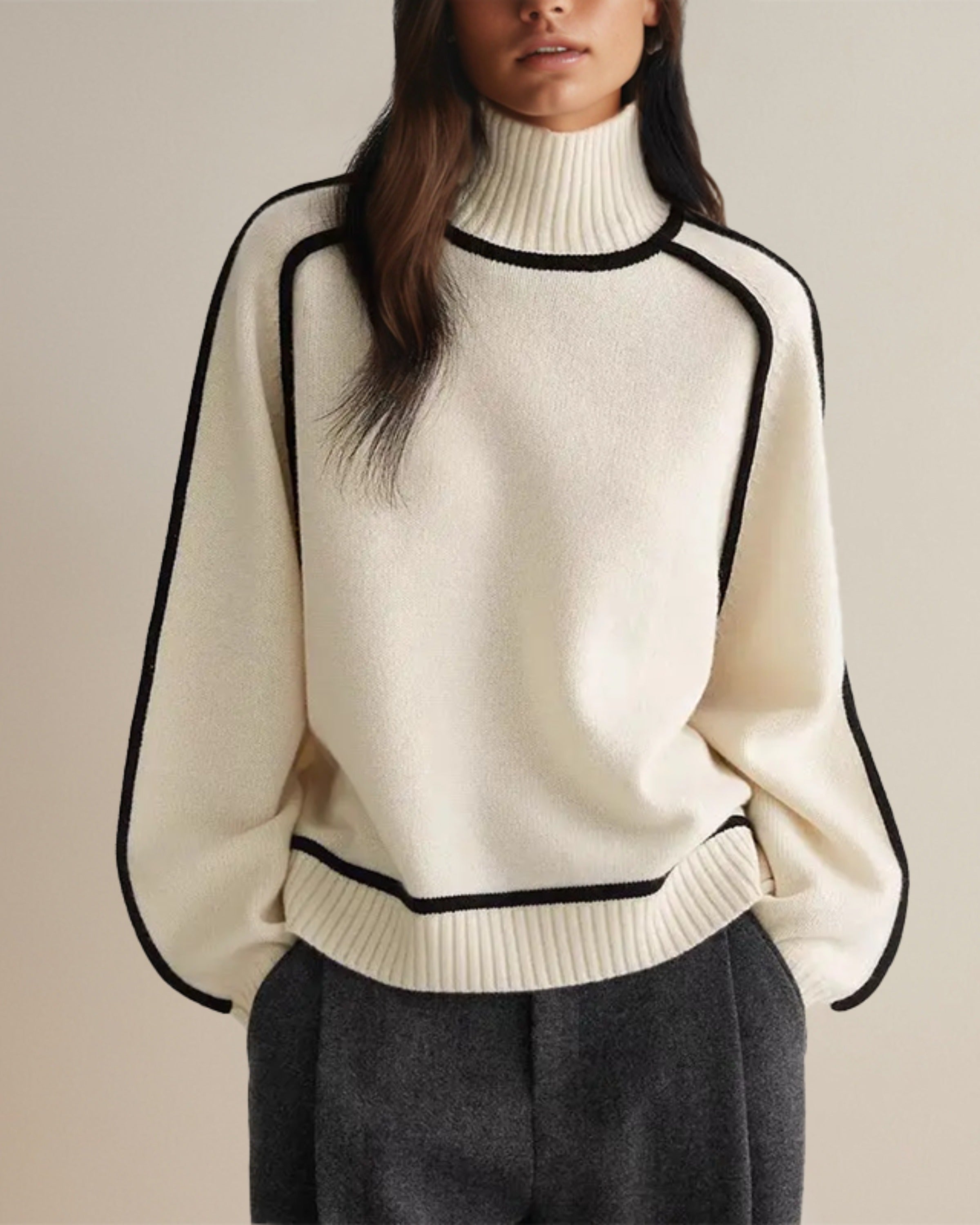 Virella | Kontur-Trim Turtleneck-Pullover