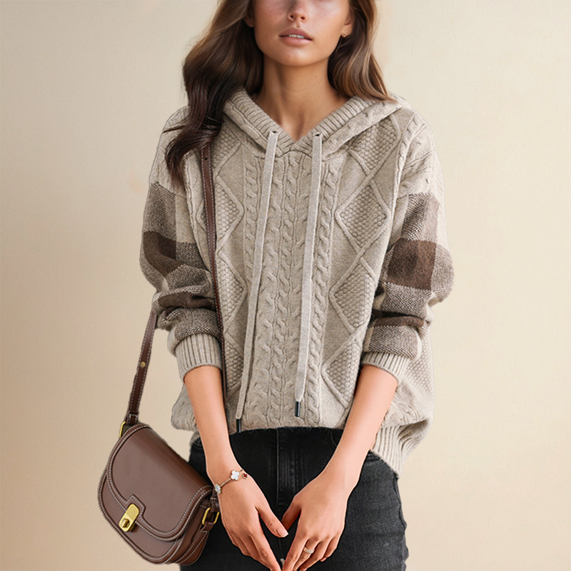 Silvique | Kapuzen Kabelstrickpullover