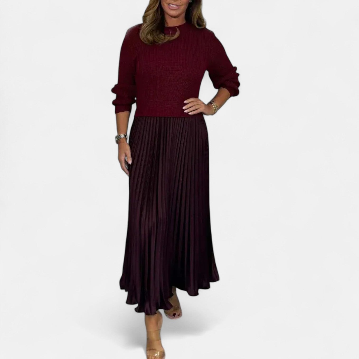 Luciana | Müheloses Plissee Maxi-Kleid