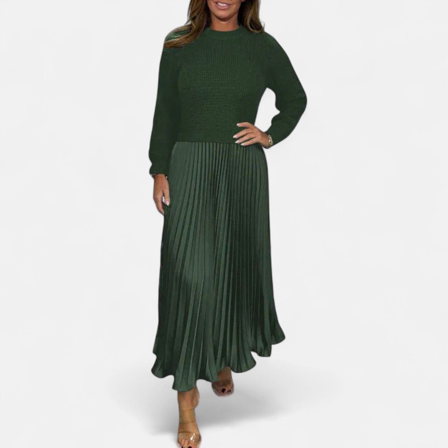 Luciana | Müheloses Plissee Maxi-Kleid