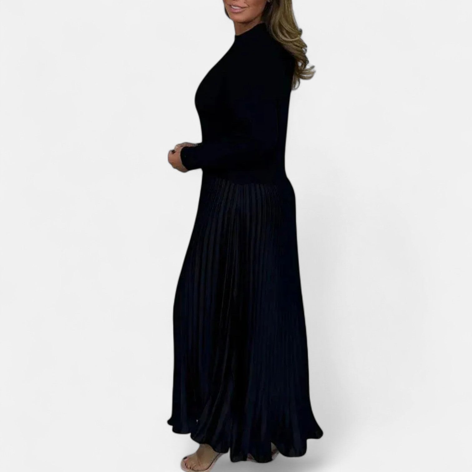 Luciana | Müheloses Plissee Maxi-Kleid