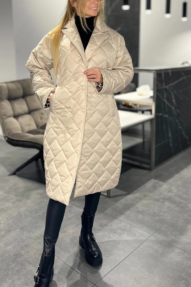 Loréna | Gepolsterter Leopard-Futter Mantel