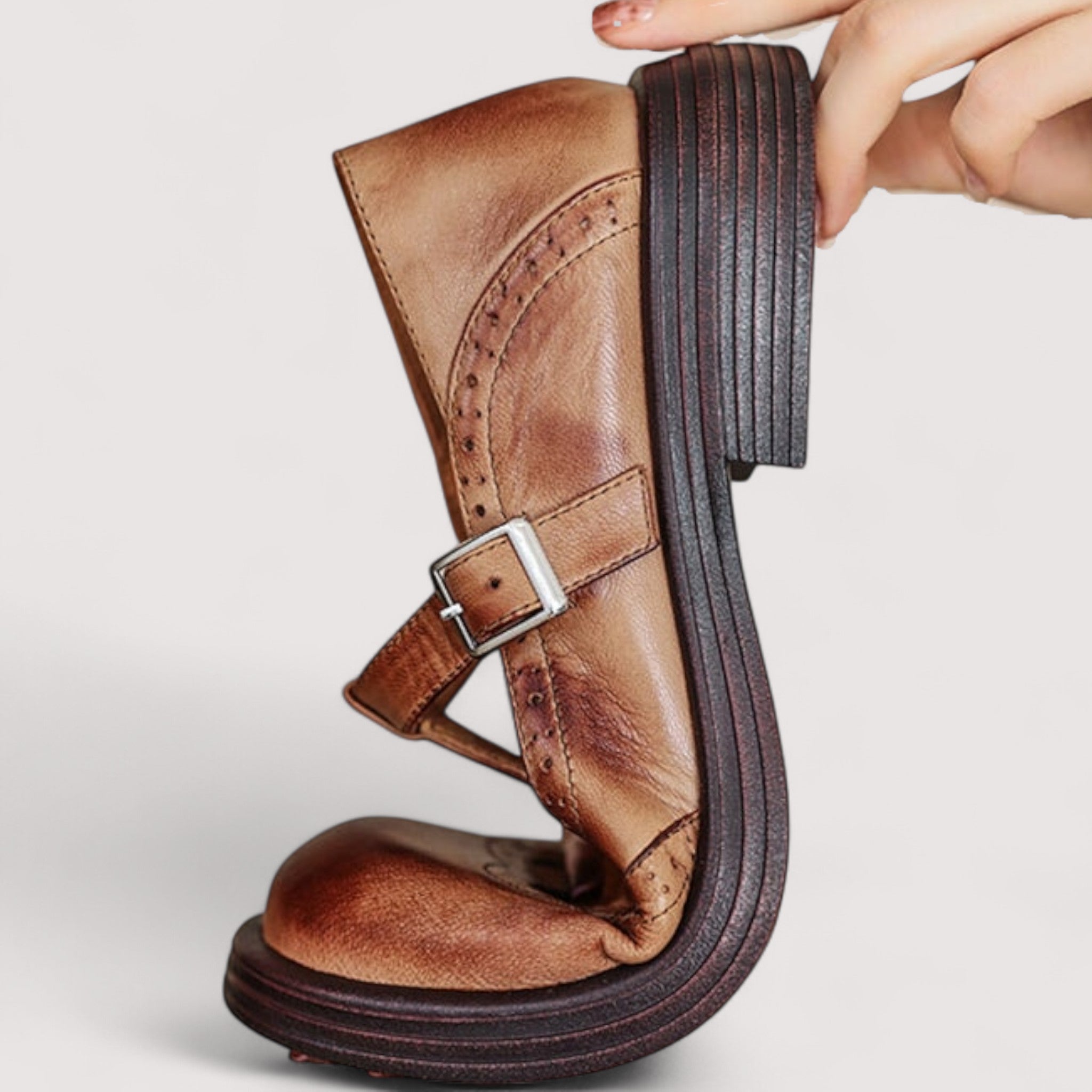 Elara | Vintage Leder Mary Jane Ballerinas