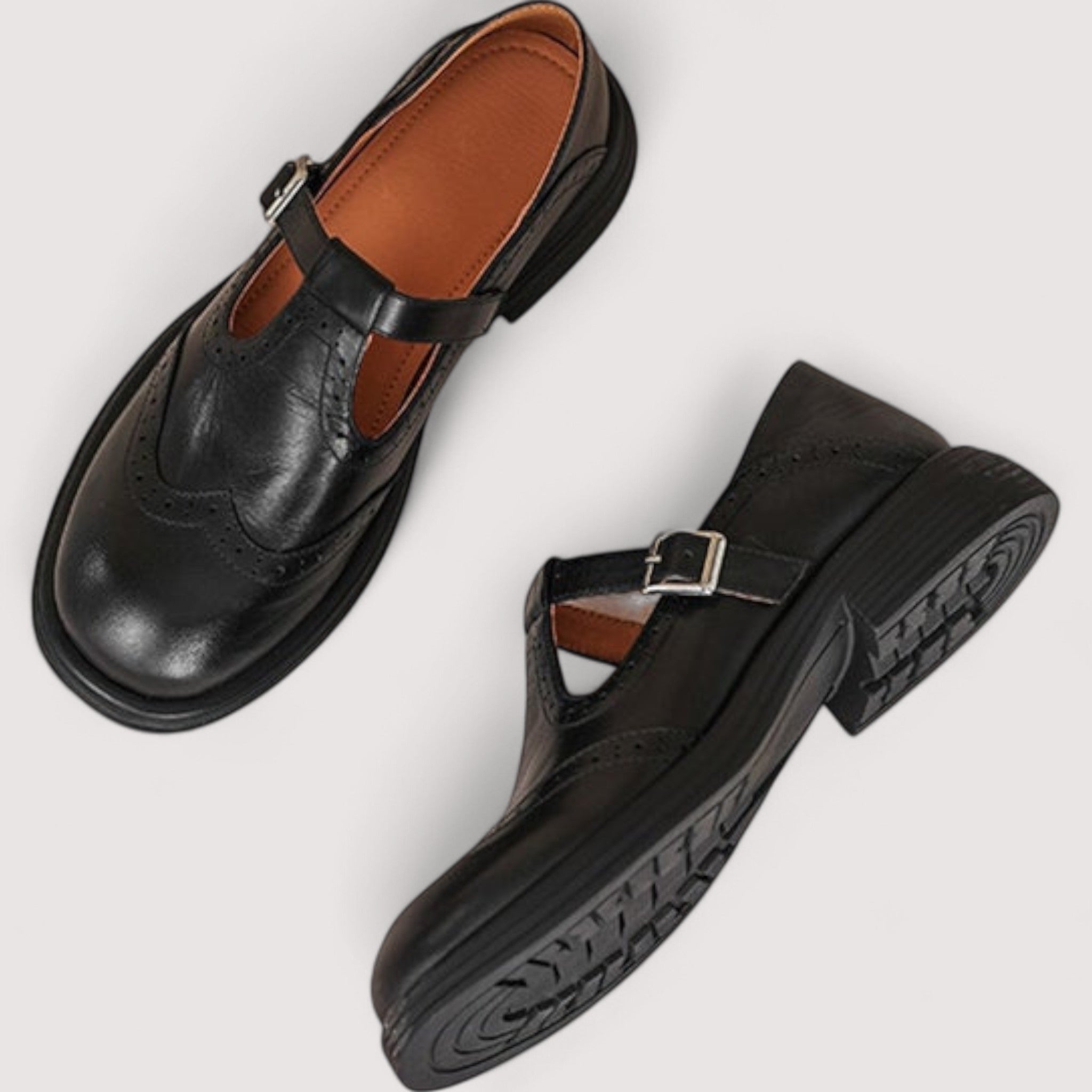 Elara | Vintage Leder Mary Jane Ballerinas