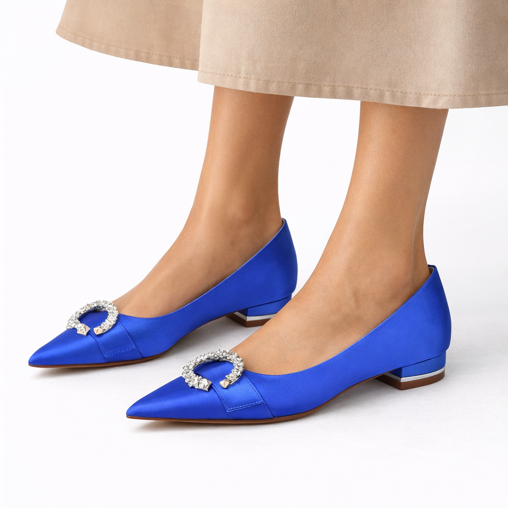 Damen Satin-Hochzeitsflats