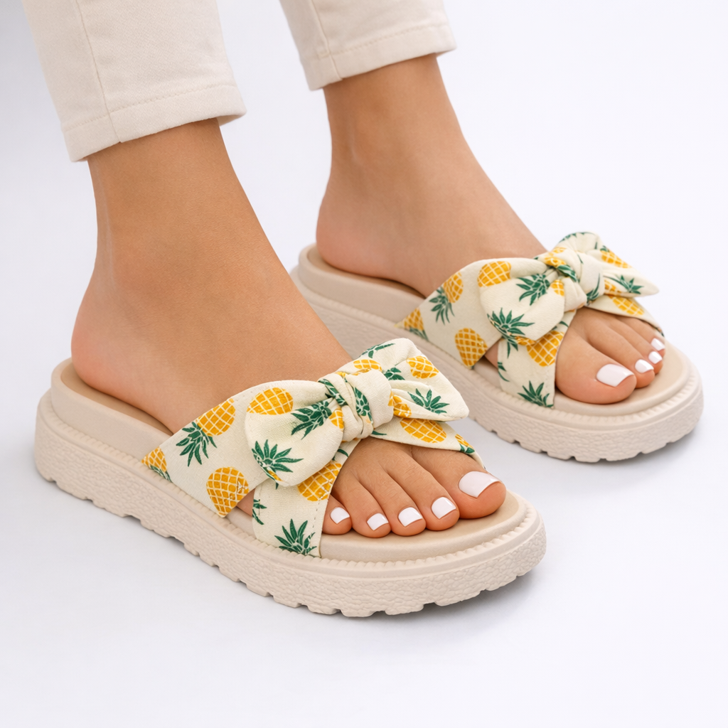Damen Flache Sandalen – Elegante Schleifendetails, Sommerkomfort