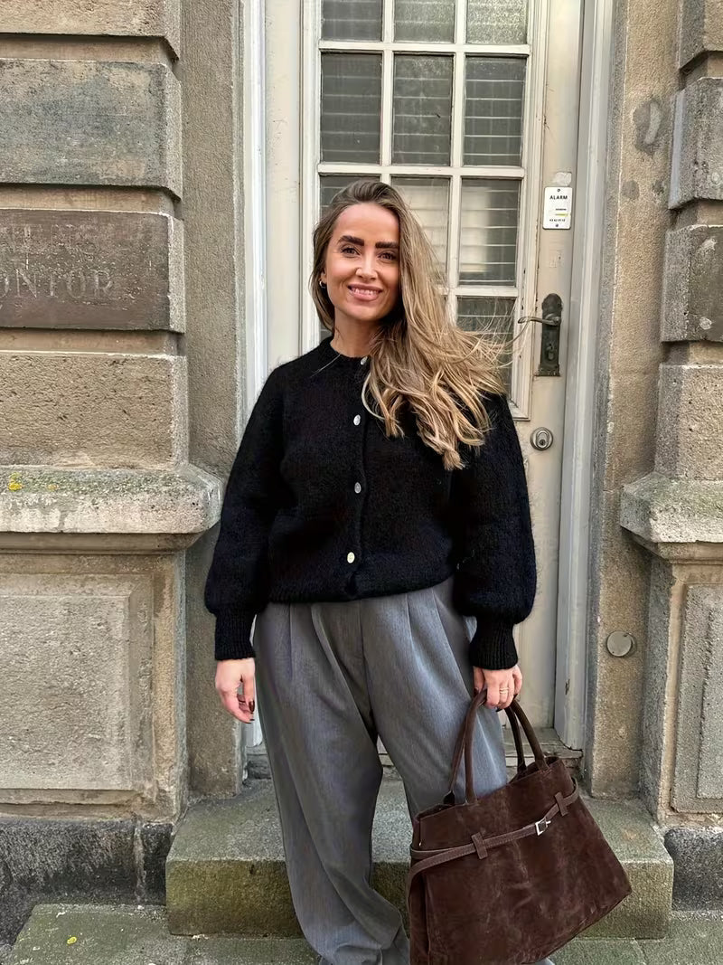 Valencia Damen Strickjacke mit Knopfleiste
