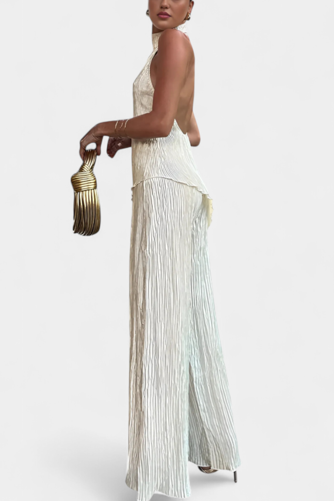 Celeste Plissiertes Halter Co-Ord Set