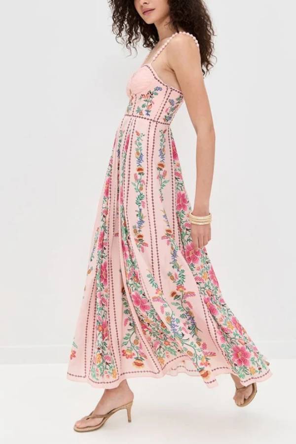 Flora Éclat – Maxi Kleid mit Herzausschnitt