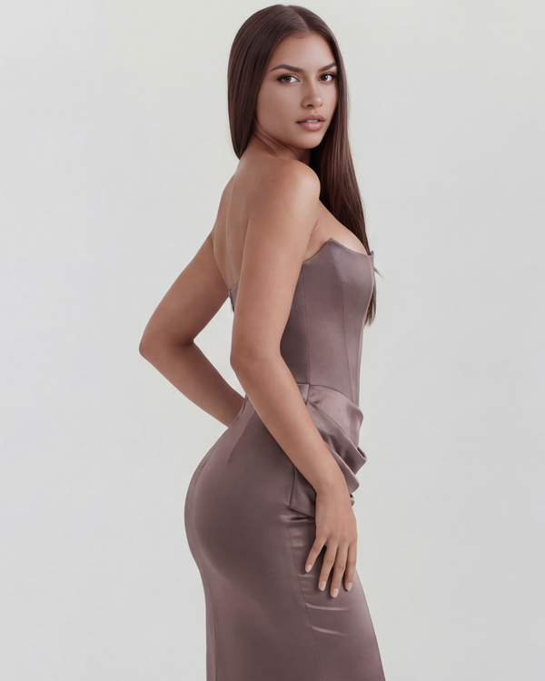 LYRA – Sculpted trägerloses Korsett MAXI-KLEID