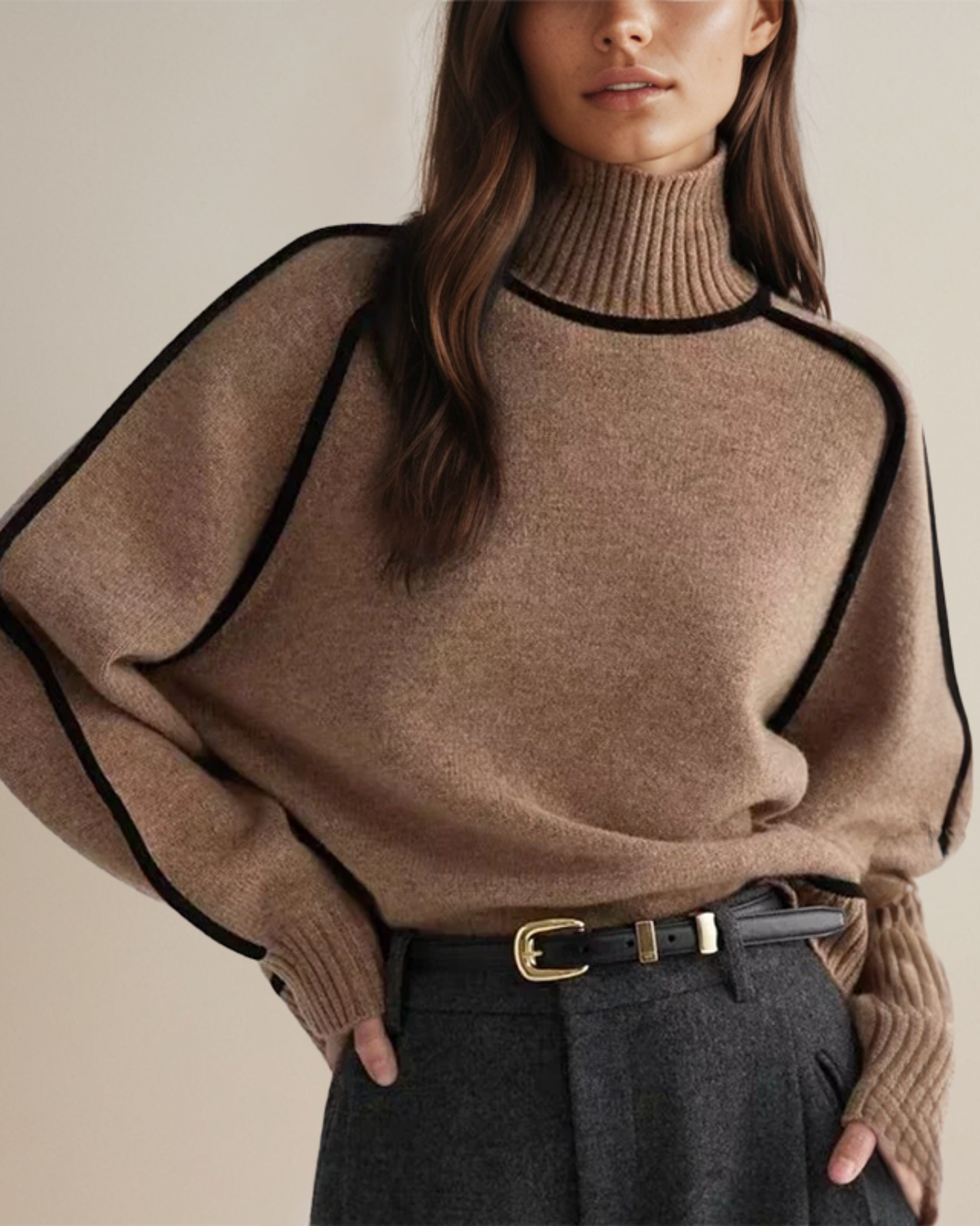Virella | Kontur-Trim Turtleneck-Pullover