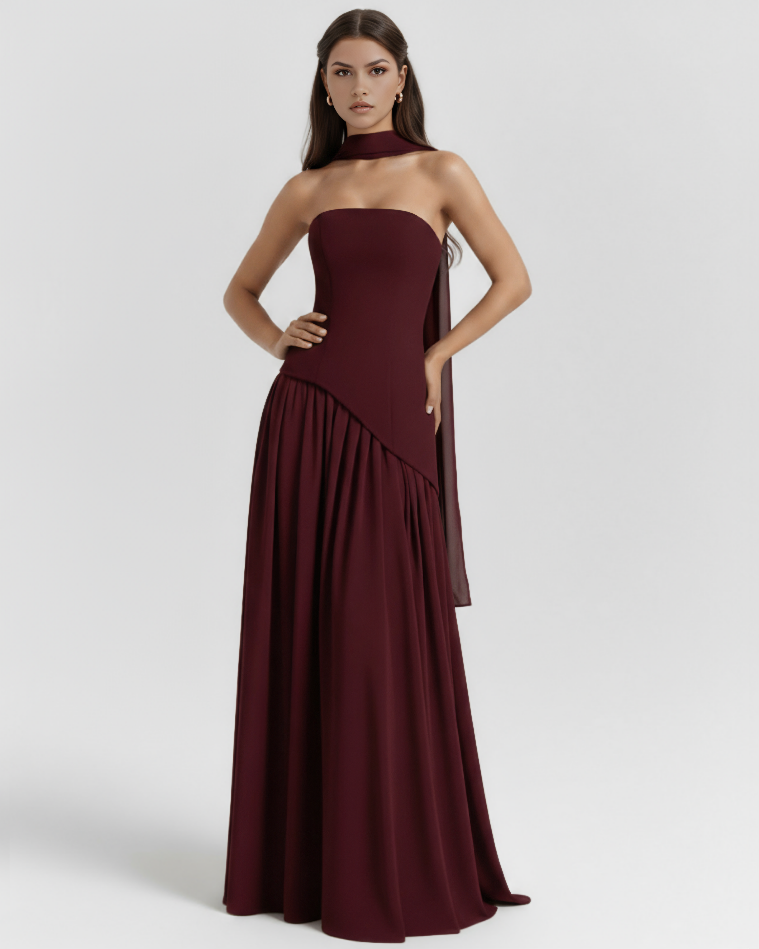 SERENIS – SCULPTED BODICE MAXI DRESS