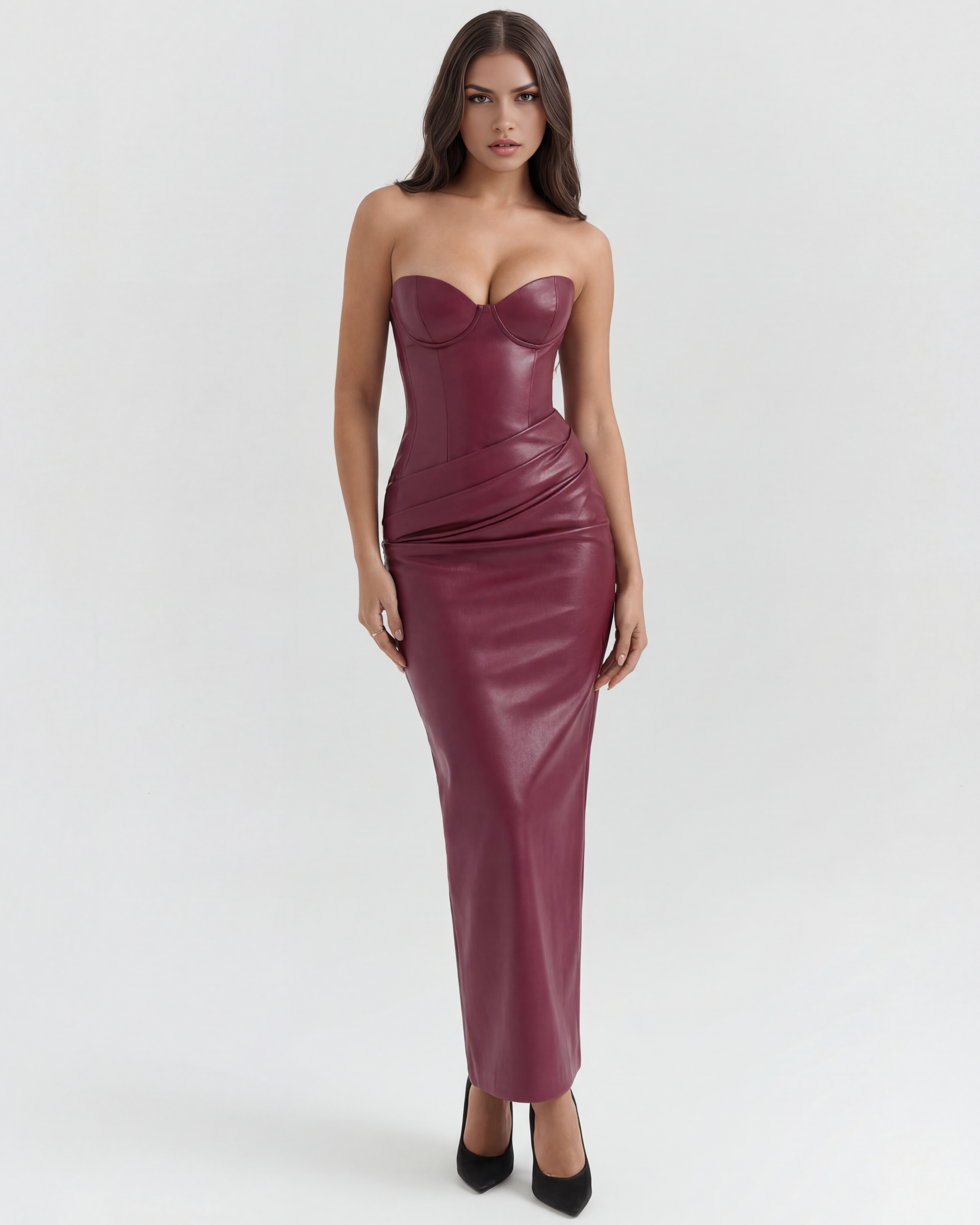 VANARA – Sculpted trägerloses Korsett MIDI-KLEID