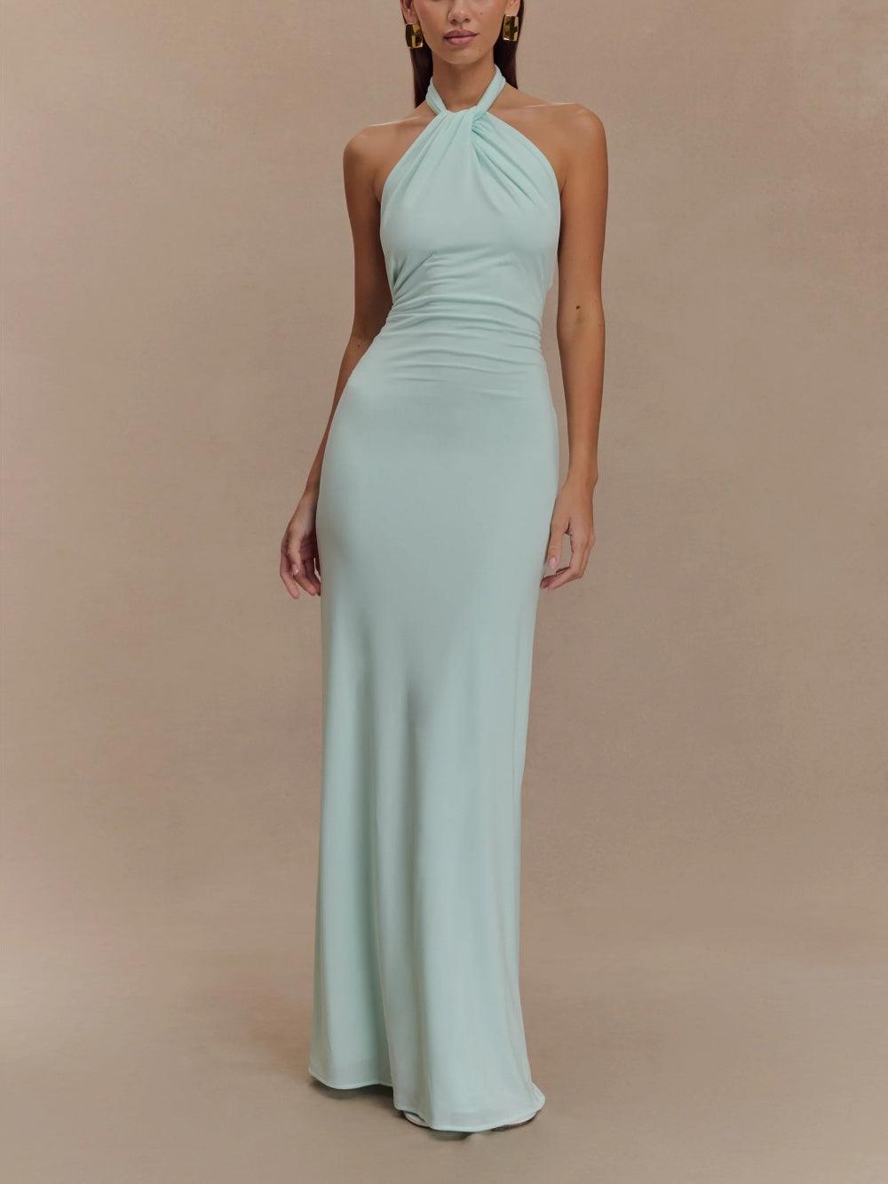 Selene Satin Halter Kleid