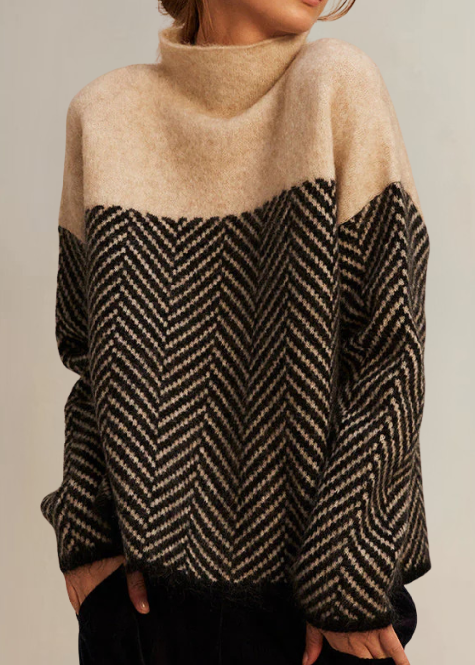 Amelisse | Chevron-Turtleneck-Strickpullover