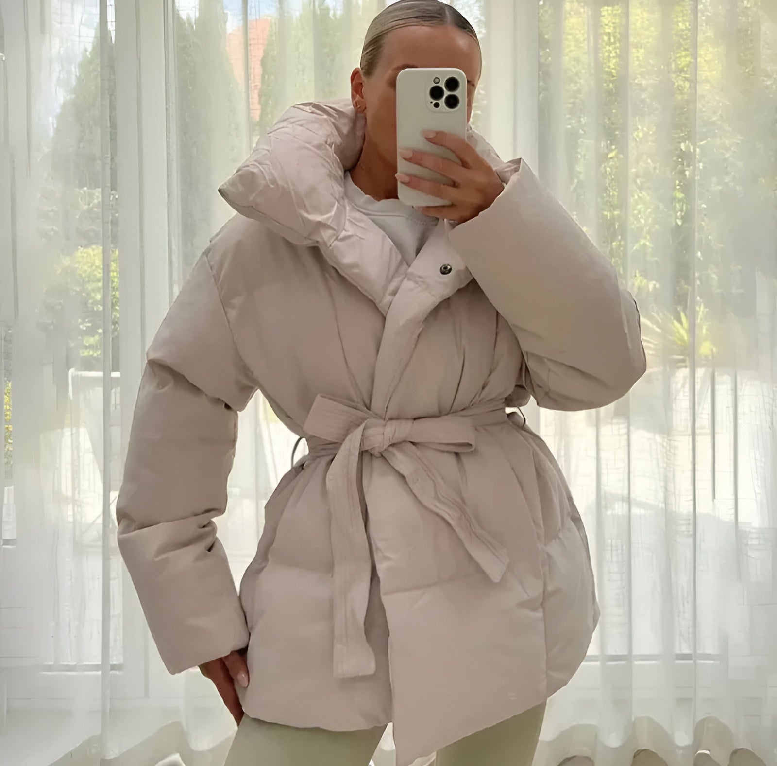 Montelle | Belted Zipper Puffer Jacket