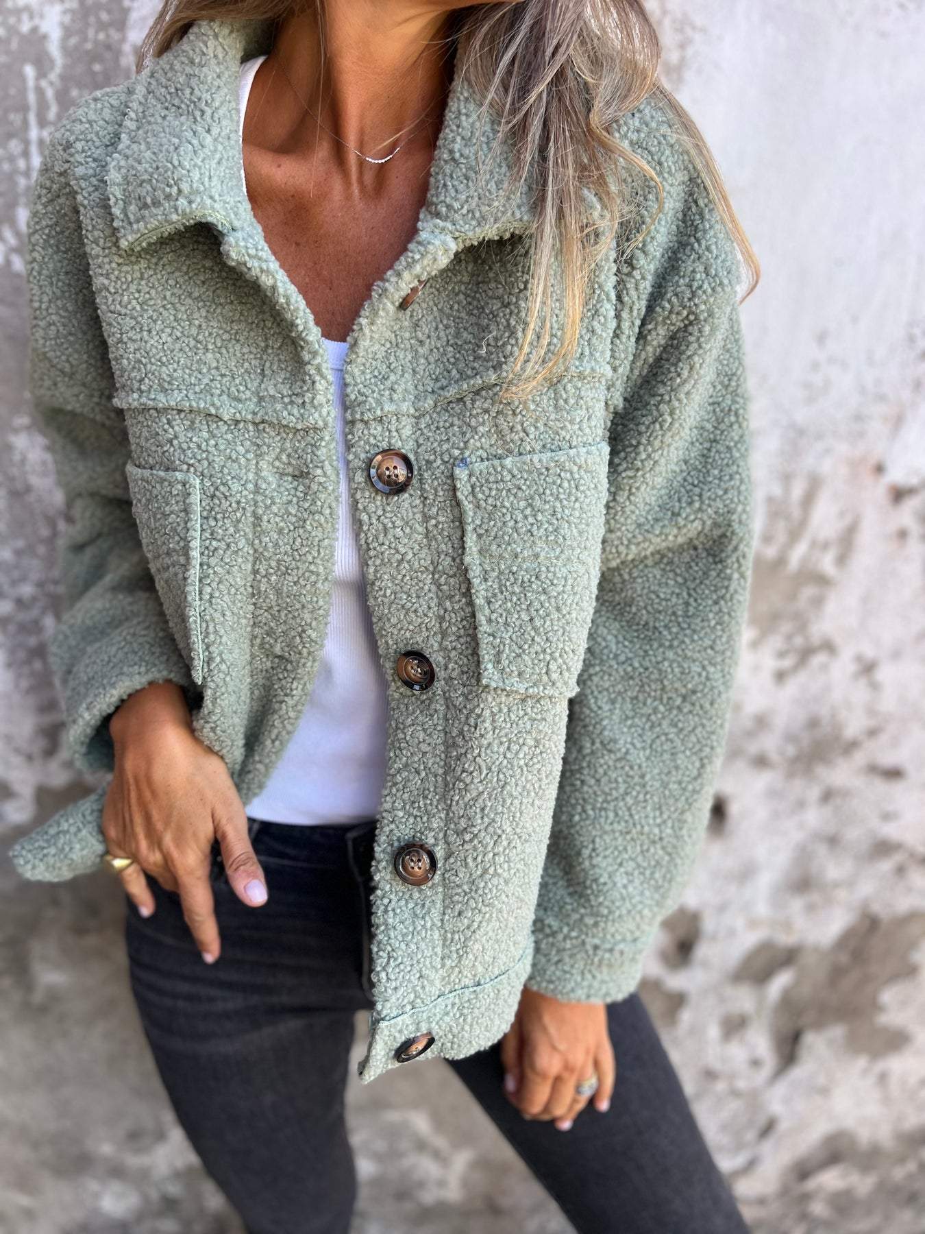 Roselle | Gemütliche Teddy-Button-Jacke