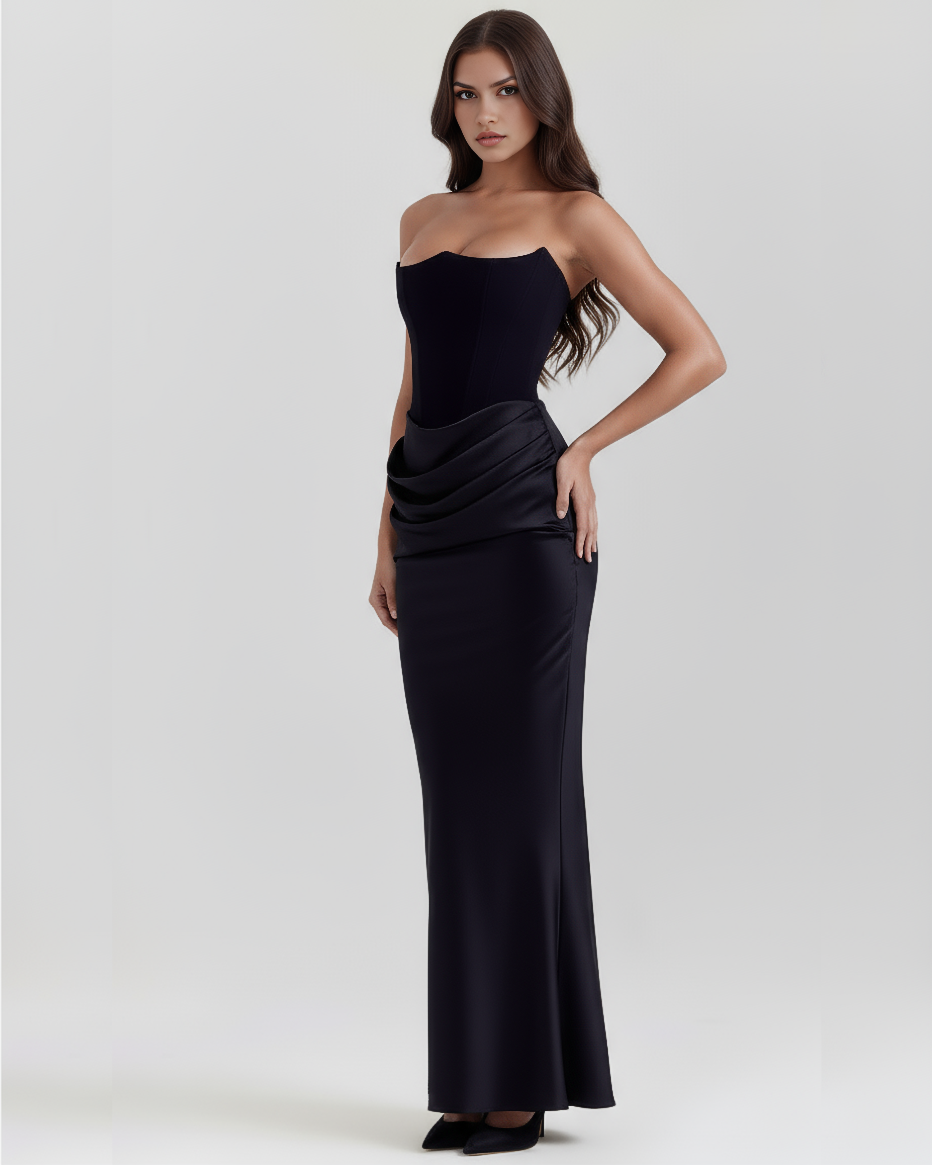 LYRA – Sculpted trägerloses Korsett MAXI-KLEID