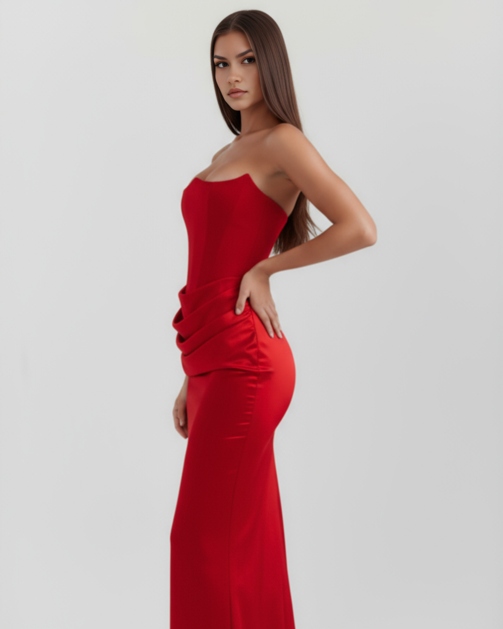 LYRA – Sculpted trägerloses Korsett MAXI-KLEID
