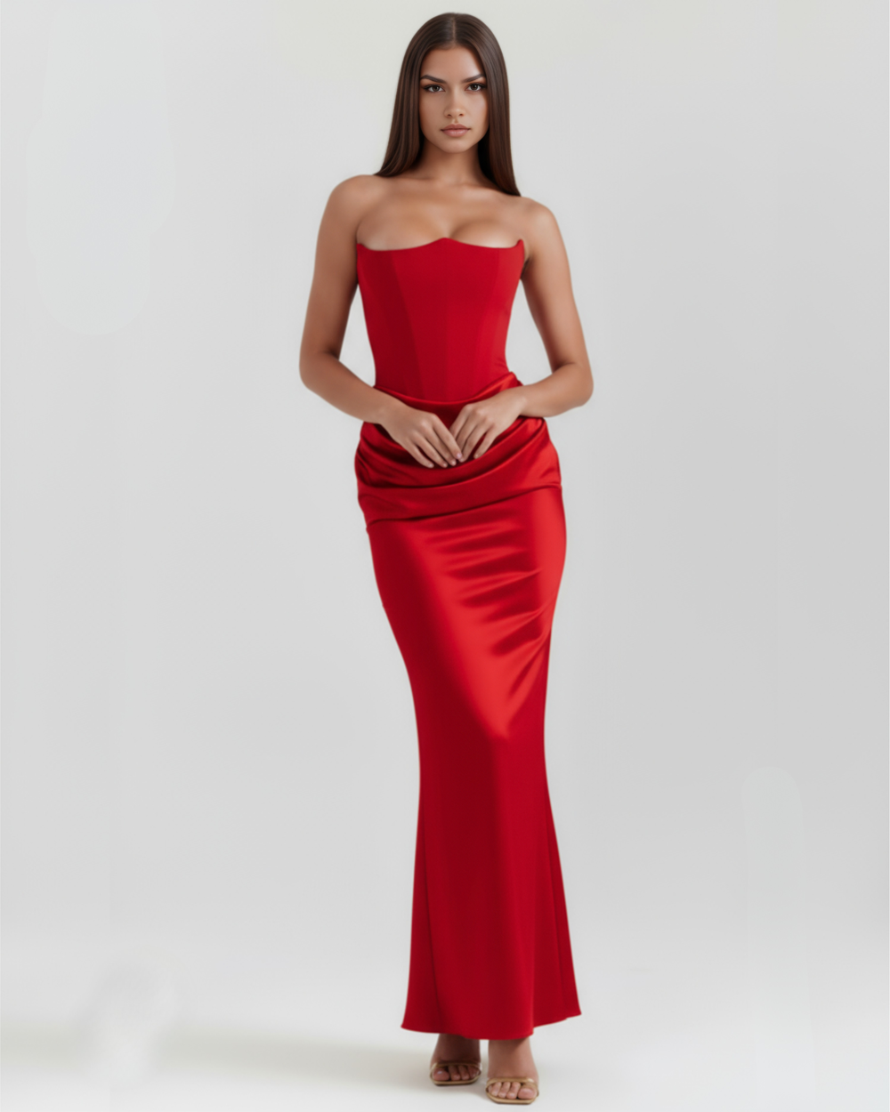 LYRA – Sculpted trägerloses Korsett MAXI-KLEID