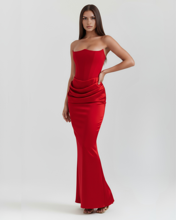 LYRA – Sculpted trägerloses Korsett MAXI-KLEID