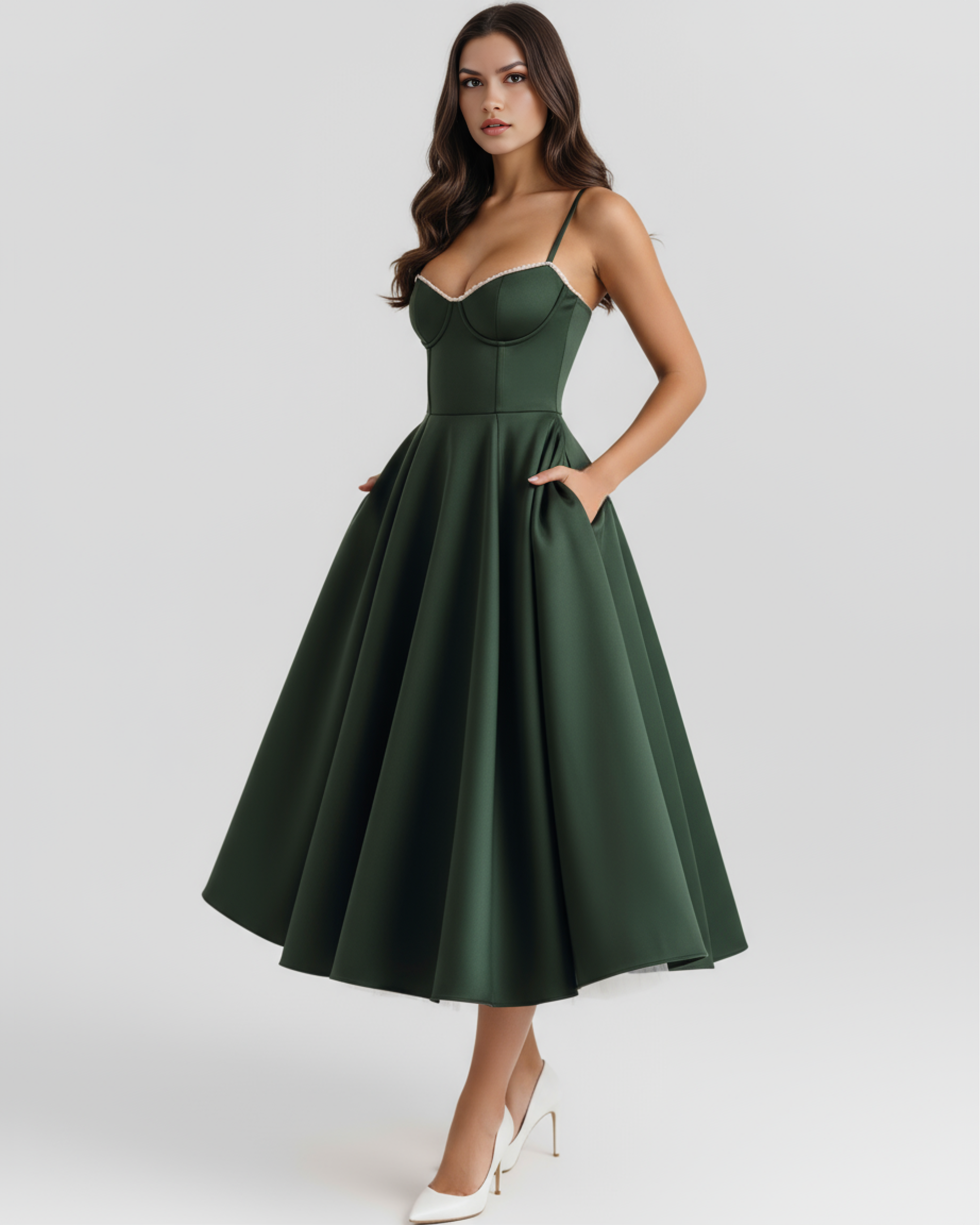 SELARA – SCULPTED BODICE MIDI DRESS