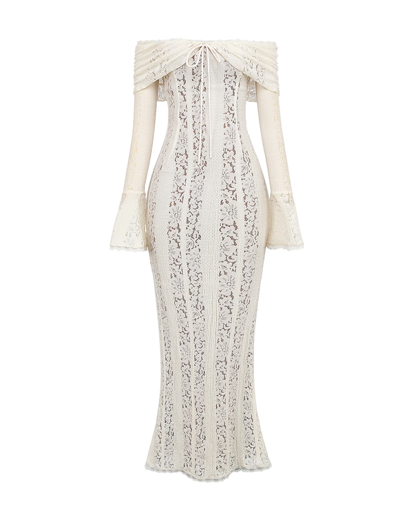 ELARIS – Off-Shoulder Spitzen MAXI-KLEID