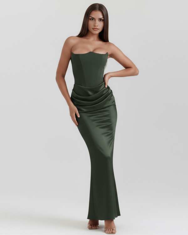LYRA – Sculpted trägerloses Korsett MAXI-KLEID