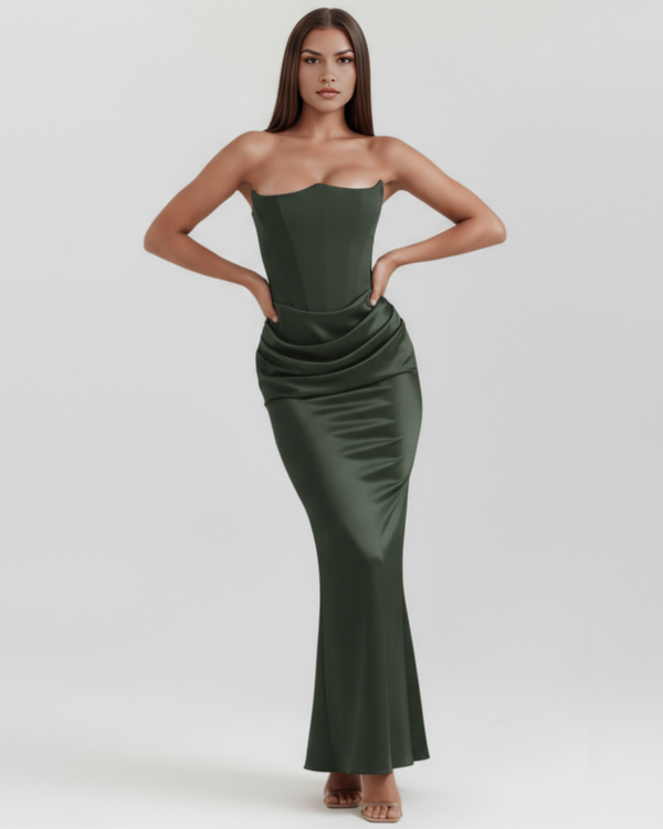 LYRA – Sculpted trägerloses Korsett MAXI-KLEID