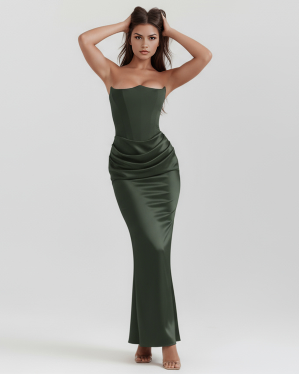 LYRA – Sculpted trägerloses Korsett MAXI-KLEID