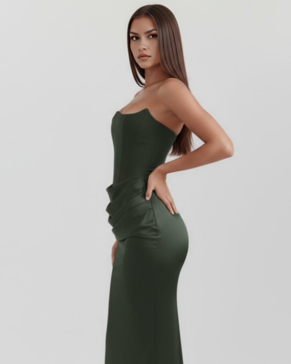 LYRA – Sculpted trägerloses Korsett MAXI-KLEID