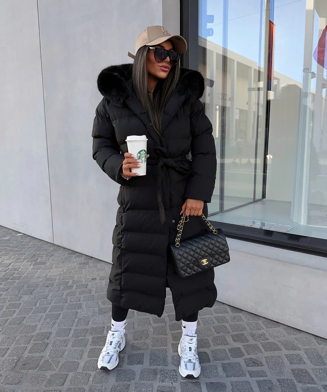 Calivane | Frosted Belted Winter Coat