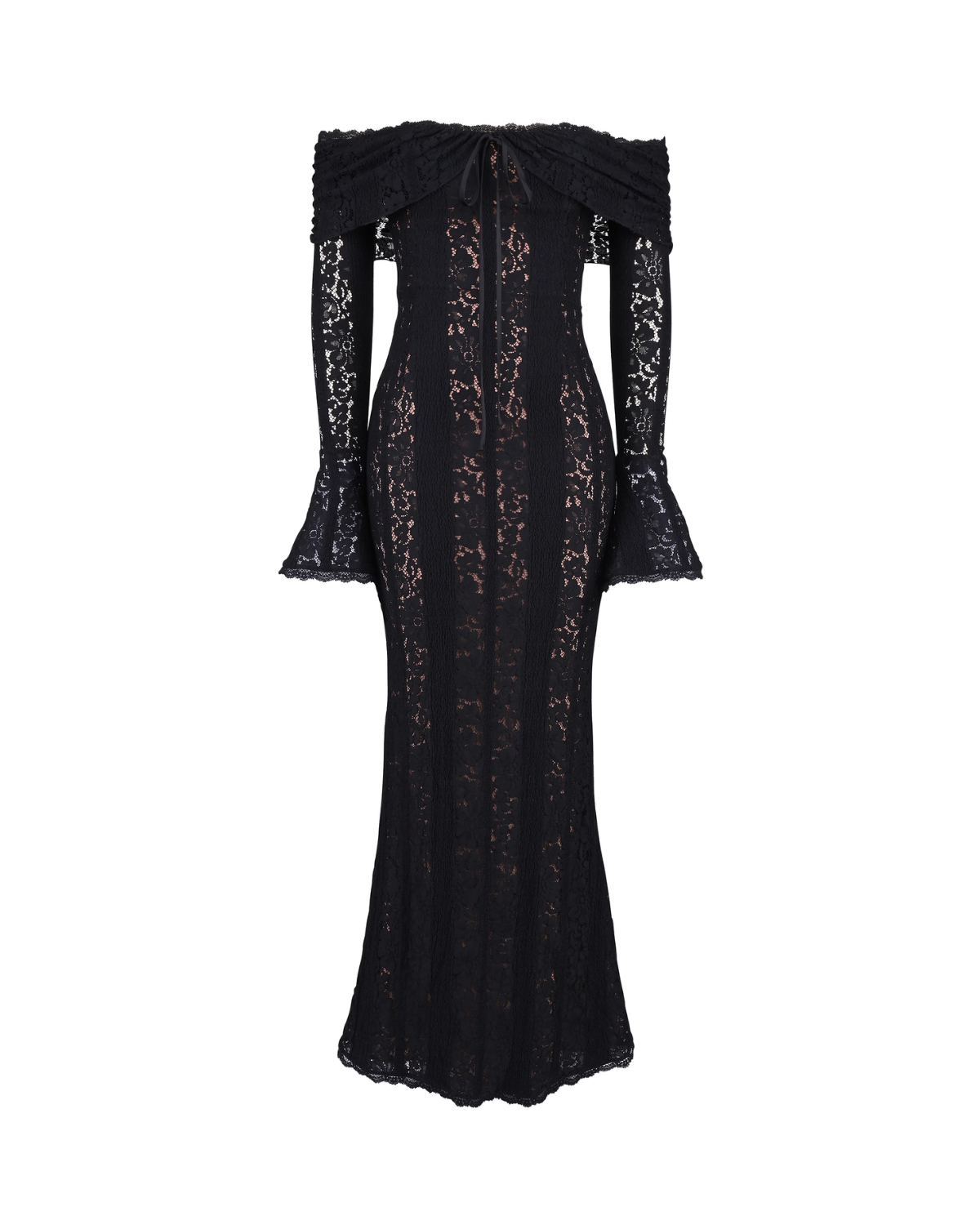 ELARIS – Off-Shoulder Spitzen MAXI-KLEID