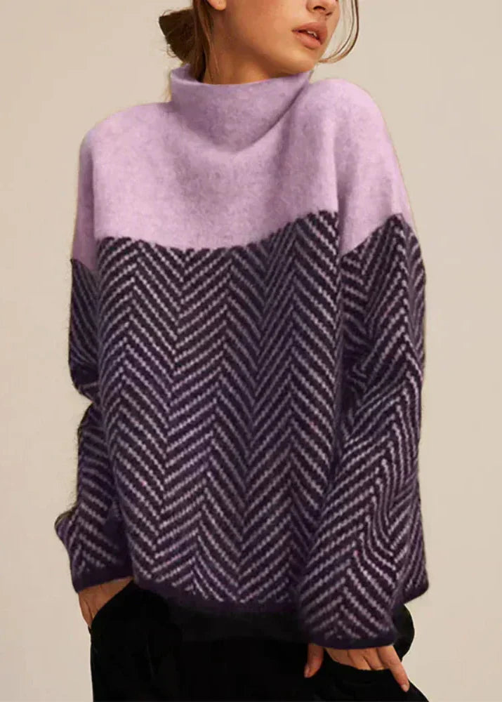 Amelisse | Chevron-Turtleneck-Strickpullover