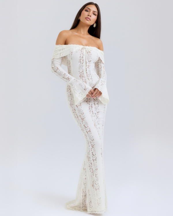 ELARIS – Off-Shoulder Spitzen MAXI-KLEID