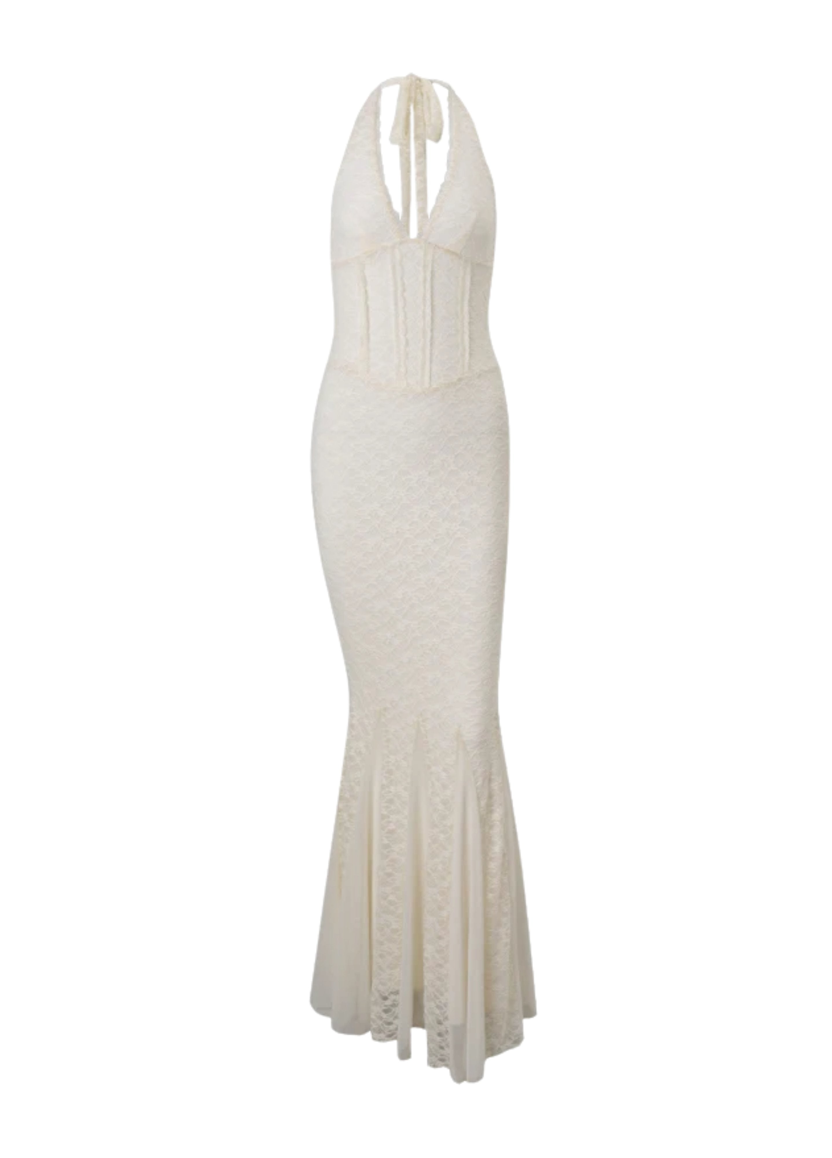 MIREYA | CORSET HALTER MAXI DRESS
