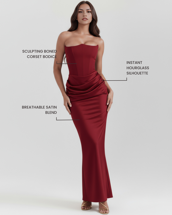 LYRA – Sculpted trägerloses Korsett MAXI-KLEID