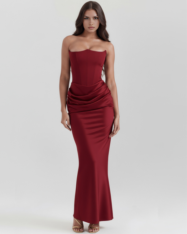 LYRA – Sculpted trägerloses Korsett MAXI-KLEID