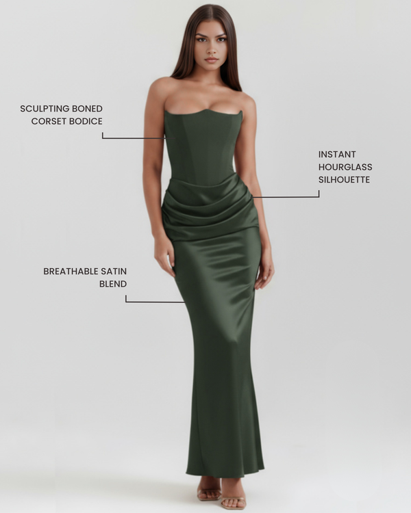 LYRA – Sculpted trägerloses Korsett MAXI-KLEID