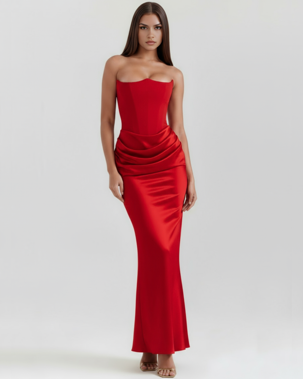 LYRA – Sculpted trägerloses Korsett MAXI-KLEID
